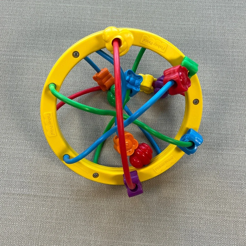 Vintage 1995 Fisher-Price Bead Maze Circular Activity Toy Sensory Primary Colors